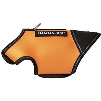Chaqueta de Neopreno IDC Julius-K9 para Perros - Protección Efectiva en Días Fríos, Talla Baby 1, Naranja UV