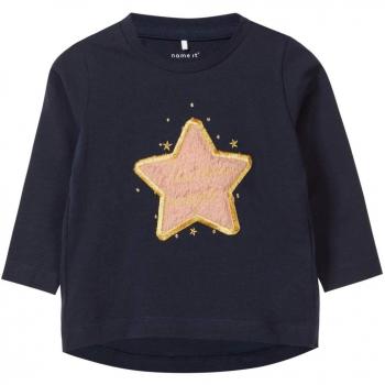 NAME IT Nbfreal LS Top, Camisa Manga Larga para Bebés, Azul Dark Sapphire, 95