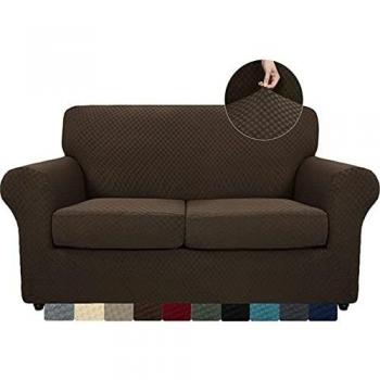 MAXIJIN 3 Piezas más Nuevas Fundas de sofá Jacquard para 2 plazas elástico Antideslizante Funda de Asiento de Amor para Perros Protector elástico para Muebles