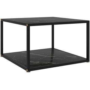Black Tempered Glass Coffee Table 60x60x35 cm