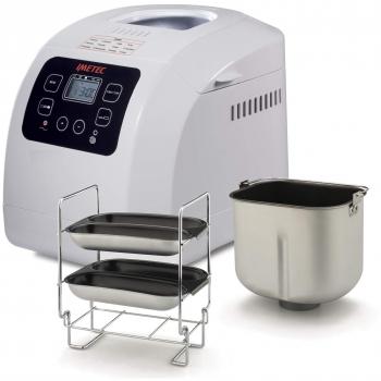 Imetec BM 1000 - Panificadora de pan, amasa, hornea, 12 programas, cesta para pan, accesorio para barras, 3 niveles de dorado, arranque programable, libro de recetas, 550 W