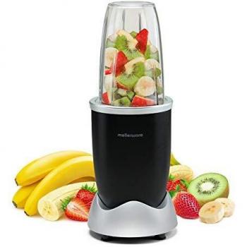 Mellerware - Batidora de vaso individual Smooth! 1000W | Extractor de nutrientes | Batidora batidos y Smoothies | Movimiento ciclónico | Incluye accesorios | Procesador de alimentos Negro