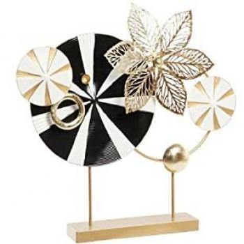 Figura Decorativa DKD Home Decor Negro Dorado Metal Moderno (62 x 9 x 61,6 cm)