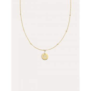 Collar Singularu Mini Medallion - Inicial W