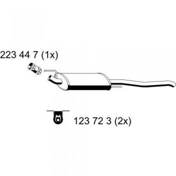 Silenciador trasero ERNST 142199 para Volkswagen Vento, compatible con modelos 1H5253609A, 1H5253609AC, 1H5253609E