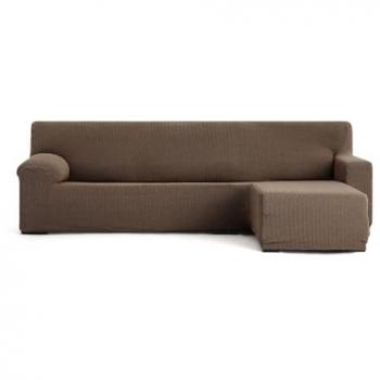 Funda Chaise Longue brazo corto derecho bielástica Jaz Marrón 120 x 120 x 360 cm