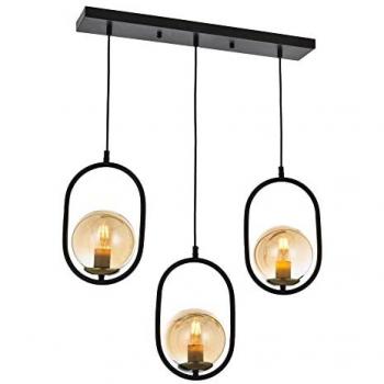 Lámpara de Techo de Metal Negra Bled 100x60x15 cm E27 Max 60 W