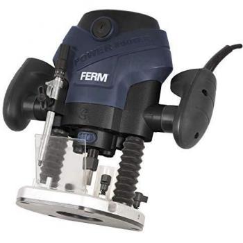 FERM Fresadora de precisión – Fresadora de inmersión - 1300W - 6-8mm – Luz de trabajo LED – Extractor de polvo – Con guía paralela, guía de plantilla y 6 fresas