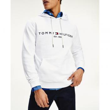 Tommy Hilfiger Men's Organic Cotton White Hoodie with Logo