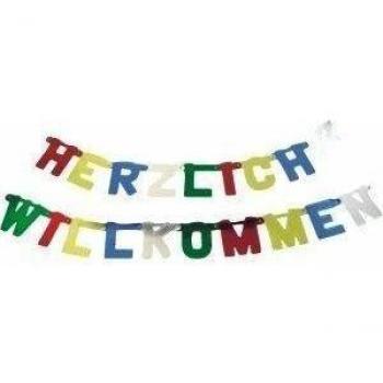 PAPSTAR- Cartel Decorativo con Letras de, Color es: Herzlich Willkommen