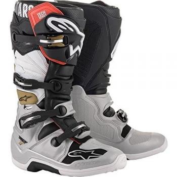 Alpinestars Tech 7 Motocross Boots - Black/Silver/White/Gold (Past Collection)