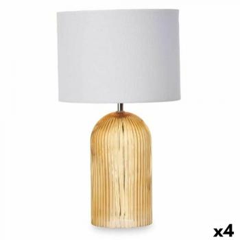 Lámpara de mesa Rayas 40 W Ámbar Cristal 25,5 x 43,5 x 25,5 cm (4 Unidades)