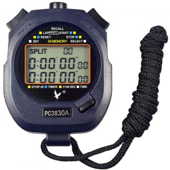 Salto Digital profesional Handheld LCD cronógrafo cronómetro deportes, three-row 30 Recuerdos Lap Counter Running temporizador.