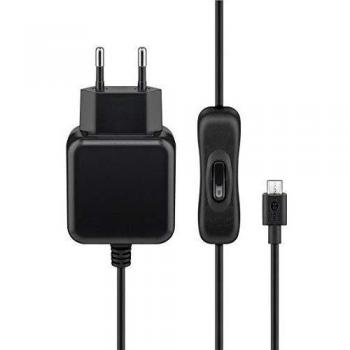 Goobay 66746 Fuente de alimentación Micro USB 2,5A con interruptor de encendido/apagado, cargador fuente de alimentación cable de carga para Raspberry Pi