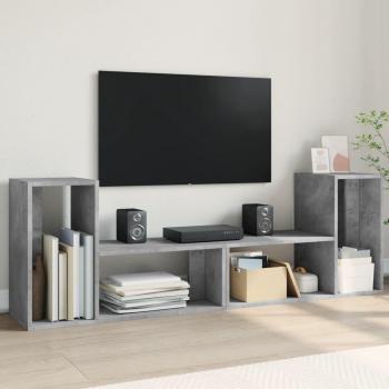 Pared de muebles de TV 2 piezas hormigón gris 75x30x50 cm madera multicapa Vidaxl