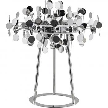 Lámpara de mesa LED Lucande Glimmo, moderna, cromo, hecha de aluminio, para salón y comedor, 1 llama