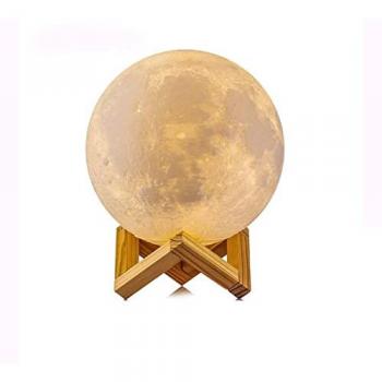 Lámpara Luna Calmante y Relajante 3D de 15 cm de diámetro con mando remoto, 9 colores distintos, ideal para dormitorios o salas de estar