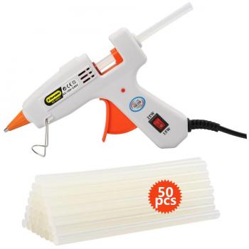 E·Durable Mini Pistola manualidades con 50 Piezas Barras de Pegamento para DIY Pequeño Arte, Empaques, Reparaciones Rápidas y en el hogar, oficina y escuela,