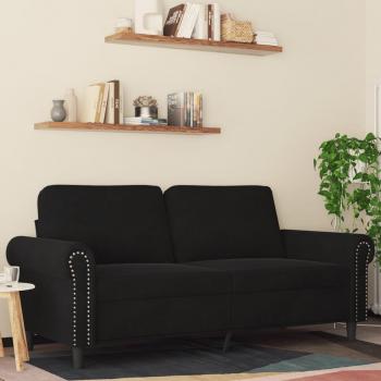 Sofá de 2 plazas terciopelo negro 140 cm
