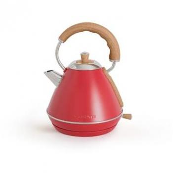 CREATE Kettle Retro Hervidor de Agua Eléctrico 1L 1200W Rojo Ebullición rápida, apagado automático, filtrado anti-cal, autoapagado, indicador de nivel de agua, Ø17,2
