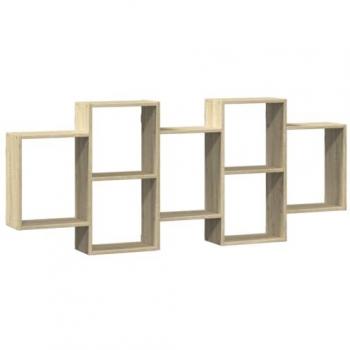 Estante de pared madera ingeniería roble Sonoma 159x18x65 cm, estante flotante, estante flotante de pared, estante de exhibición de pared