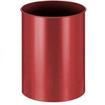 Papelera Redonda de Metal 30 Litros Color Rojo
