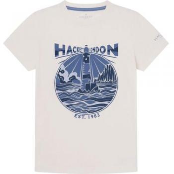 Camiseta de niño de manga corta con estampado de faro - Hackett, color blanco, 11 años