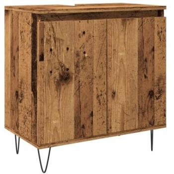 Armario de baño madera de ingeniería envejecida 58x33x60 cm