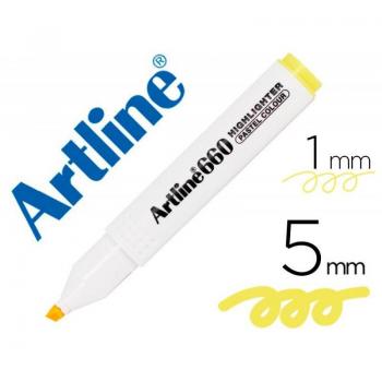Rotulador Artline Fluorescente EK-660 Amarillo Pastel Punta Biselada