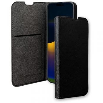 Funda Folio Tarjetero Ecologica para iPhone 15 Pro Max - Soporte y 65% Plástico Reciclado, Color Negro