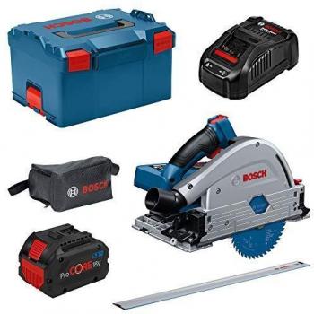 Bosch BITURBO Sierra Circular Profesional GKT 18V-52 GC con 2 Baterías Procore de 5.5Ah y Cargador GAL 1880 CV
