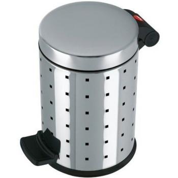 Hailo Trento style - Cubo de pedal con cuerpo de diseño perforado, de chapa de acero, 4 l