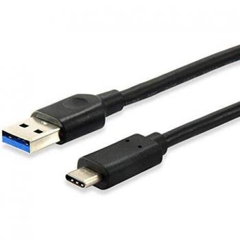 Equip 128343 - Cable USB 3.0 Tipo A Macho a USB-C Macho, Longitud 0.25m, Velocidad de Transferencia 5000 Mbit/s, Color Negro