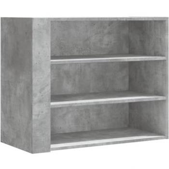 Gabinete de pared gris concreto 75x35x60 cm, mueble de pared madera ingeniería gris hormigón, armario montado en la pared, armario flotante, armario de baño montado en la pared