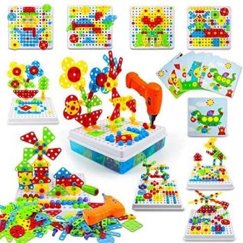 Symiu Mosaico para Niños Rompecabezas 3D Juego de Bloques Construcción para Niños Kit de Mosaico Stem 223 Piezas para Juguete Niños Niña 3 4 5 Años