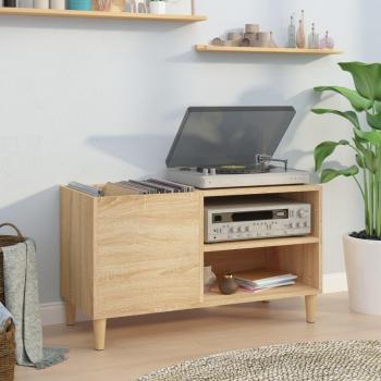 Soporte de Disco Móvil Sonoma Roble 84,5x38x48 cm Madera Multicapa Marrón