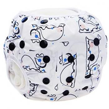 Hi Sprout Unisex Snap reutilizable bebé absorbente Swim Pañales ajustable talla única Dolphin