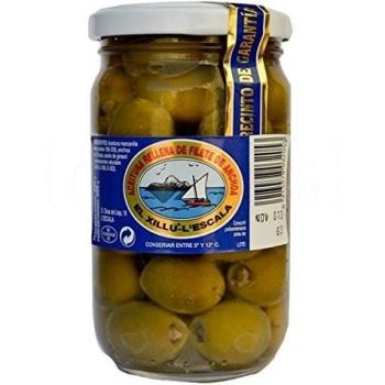 Aceituna rellena de filete de anchoa 330gr. Anxoves El Xillu. 6un.