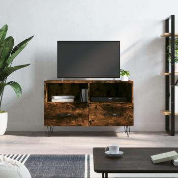 Mueble para TV madera contrachapada roble ahumado 80x36x50 cm vidaXL - Marrón
