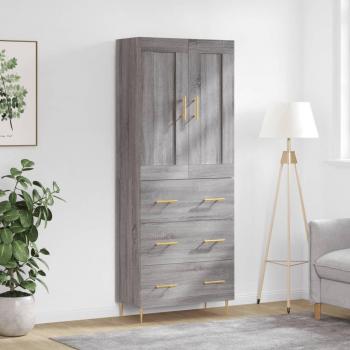 Aparador Alto Gris Sonoma 69,5x34x180 cm en Madera Contrachapada
