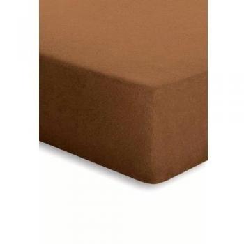 Schlafgut 005-106 sábana bajera ajustable de rizo/180 x 200 cm, marrón