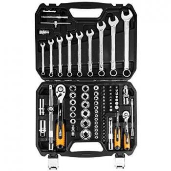 NEO TOOLS Llave de vaso (82 unidades, 1/2, 1/4, CrV)