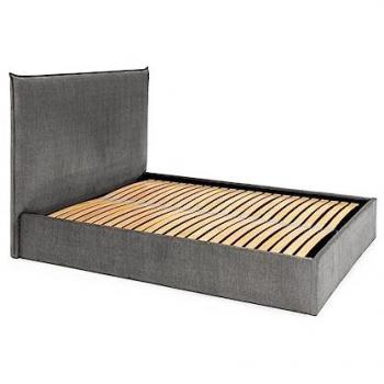 Cama arcón 140 x 200 cm - Terciopelo Gris - Modelo SORYO