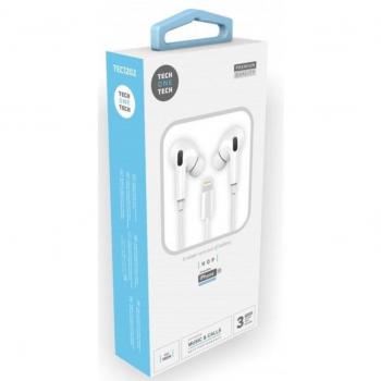 Expositor de Auriculares Tech One Tech EarTech TEC1203 con Conexión Lightning, Incluye 5x TEC1201 y 5x TEC1202, Micrófono Integrado, Control de Volum