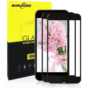 NONZERS 2-Unidades Protetor de Pantalla para iPhone 8Plus iPhone 7Plus, Protector de Cristal Vidrio Templado,9H Dureza,Alta Definición,3D Touch Compatibles,Resistente a Golpes,Arañazos