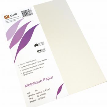 Quill Metallique A4 Metallic Specialty Paper 120gsm 25 Pack - Mother of Pearl