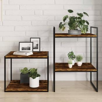 Estantes de pared de madera multicapa en roble ahumado, 4 piezas, dimensiones 40x50x1,5 cm