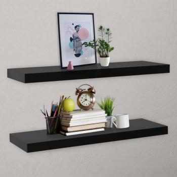 Estantes de pared flotante 2 piezas negro 120x20x3,8 cm
