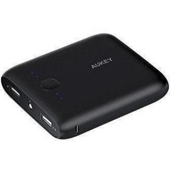 Cargador Portátil 10000mAh AUKEY, Salida 5V 1A y 5V 2,1A, Entrada Micro USB de 2,1A Cable Micro USB de 20cm