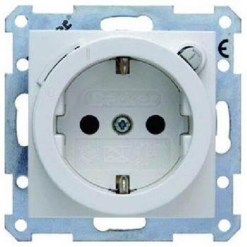 Toma de corriente SCHUKO Berker 47088989 con interruptor diferencial y protección aumentada, color blanco brillante